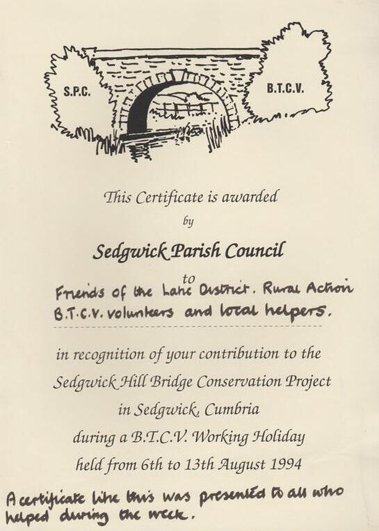 Sedgwick Hill Bridge Conservation project