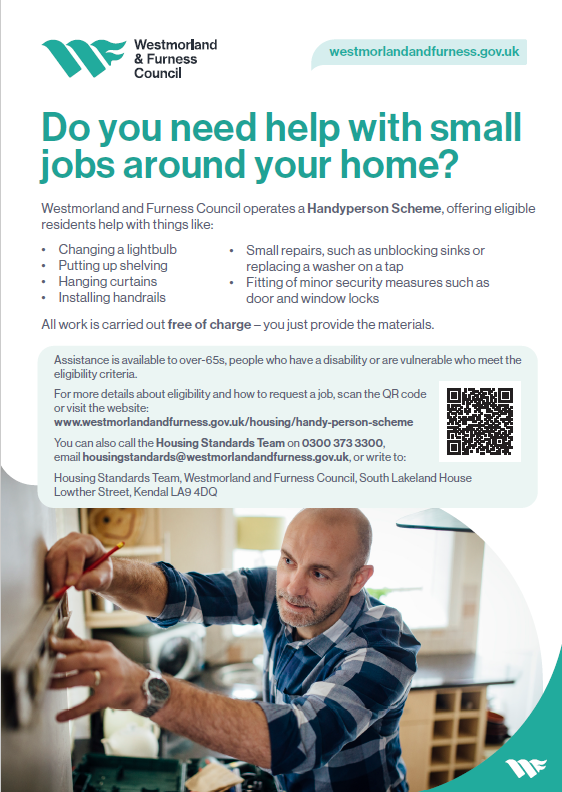 An image of the poster circulated to Find out more about the handyperson scheme