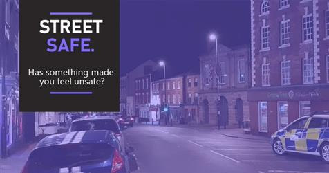 An image of the Street safe logo showing a street at night 